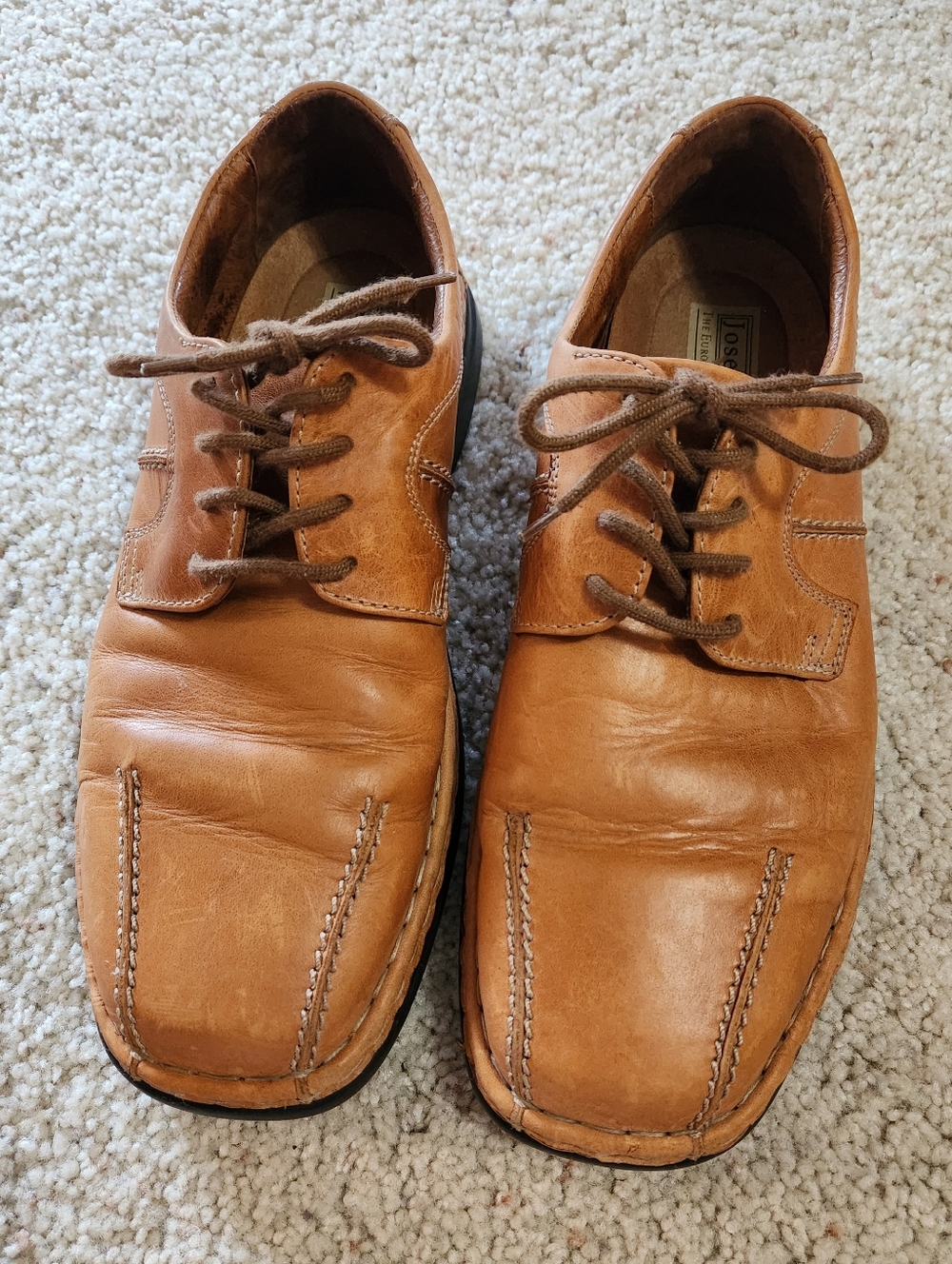 Josef Seibel Men's Tan Leather Lace-Up Oxfords - Size 43 EU (10 US)